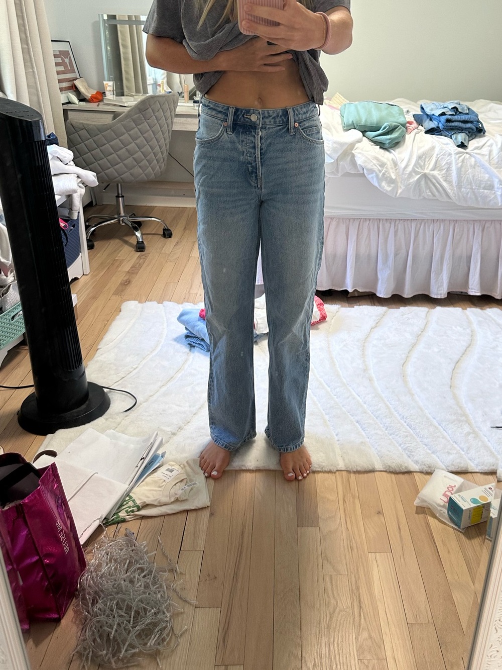 OAK + FORT Light Blue Straight-Leg Jeans. Brand new